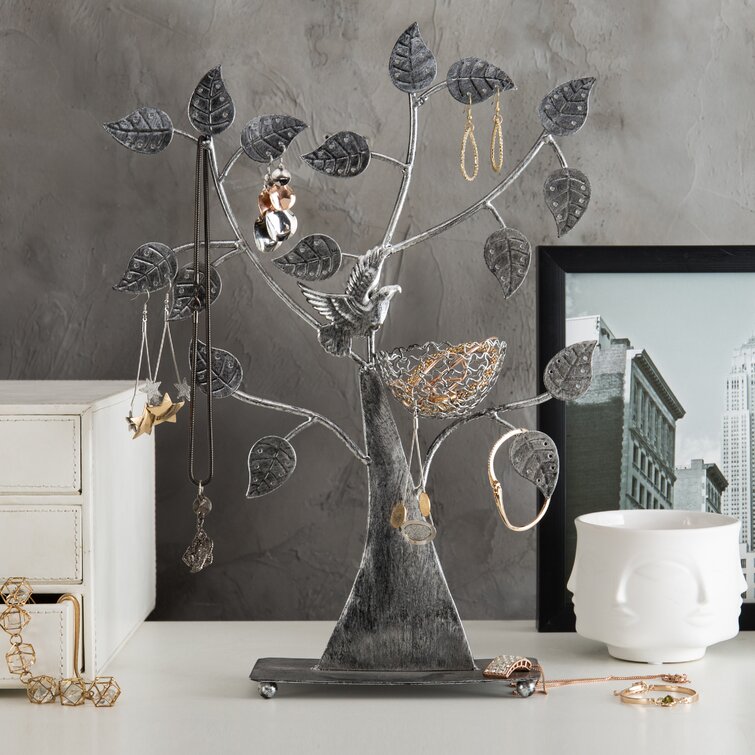 Metal tree on sale jewelry holder